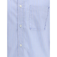 Margiela Blue Cotton Pattern Shirt