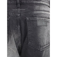 MM6 Black Cotton Straight-Leg Jeans