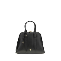 PINKO Black Calf Leather Bos Taurus Shoulder Bag