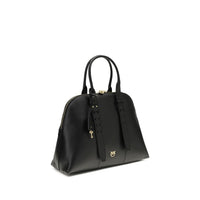 PINKO Black Calf Leather Bos Taurus Shoulder Bag