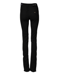 Armani Jeans Black Mid Waist Cotton Stretch Skinny Denim Jeans