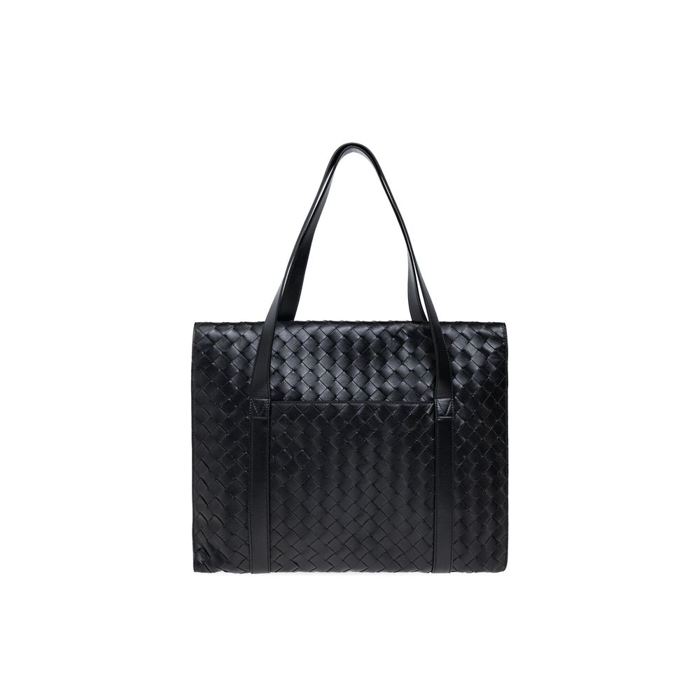 Bottega Veneta Black Leather Briefcase