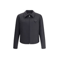 Prada Black Fleece Wool Jackets And Coat