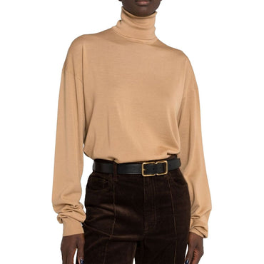 Saint Laurent Brown Virgin Wool Turtleneck