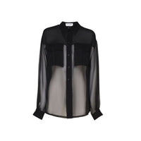 Saint Laurent Black Silk Dress Shirt