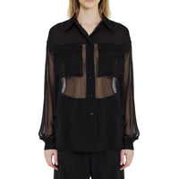 Saint Laurent Black Silk Dress Shirt