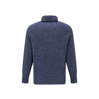 Brunello Cucinelli Blue Alpaca Leather Turtleneck