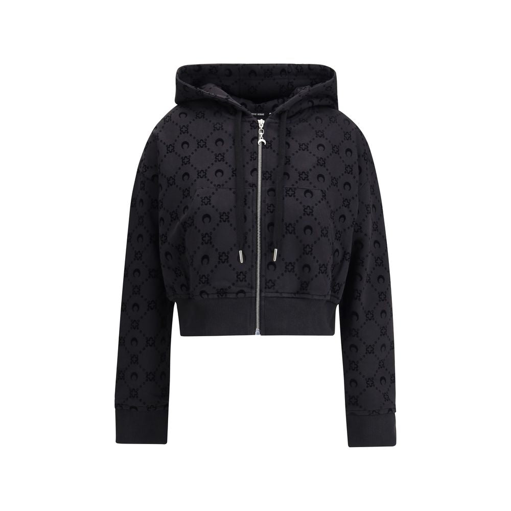Marine Serre Black Cotton Sweatshirt