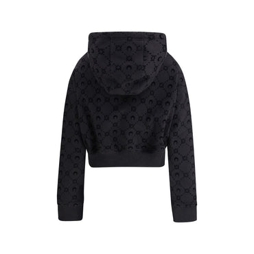 Marine Serre Black Cotton Sweatshirt