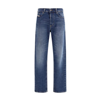 Diesel Blue Cotton Straight-Leg Jeans