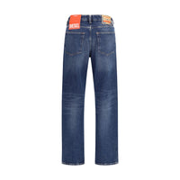 Diesel Blue Cotton Straight-Leg Jeans