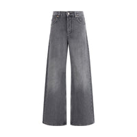 Marine Serre Gray Cotton Flared Jeans