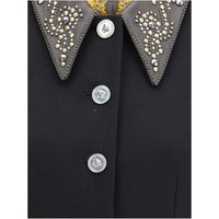 Versace Black Wool Coat