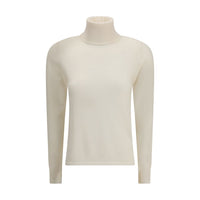 Max Mara White Wool Turtleneck