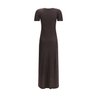Ferragamo Brown Fleece Wool Long Dress