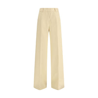 Ermanno Scervino Yellow Fleece Wool Dress Pants