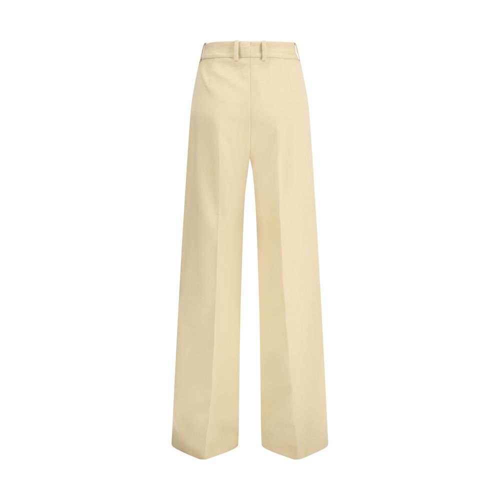 Ermanno Scervino Yellow Fleece Wool Dress Pants
