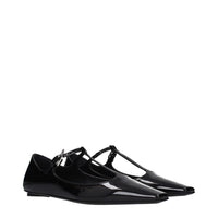 The Attico Black Leather Ballet Flats