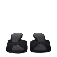 The Attico Black Fabric Flat Sandals