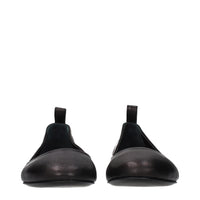 The Attico Black Leather Ballet Flats