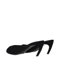 The Attico Black Fabric Flat Sandals