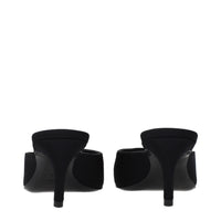 The Attico Black Fabric Flat Sandals