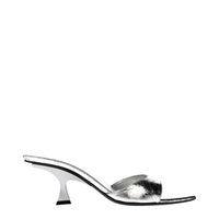 The Attico Gray Leather Flat Sandals