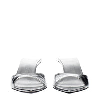 The Attico Gray Leather Flat Sandals