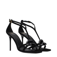 Balmain Black Leather Stiletto Heel Sandals