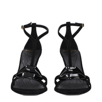 Balmain Black Leather Stiletto Heel Sandals