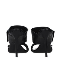 Balmain Black Leather Stiletto Heel Sandals