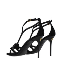 Balmain Black Leather Stiletto Heel Sandals