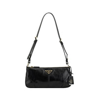Prada Black Calf Leather Bos Taurus Shoulder Bag
