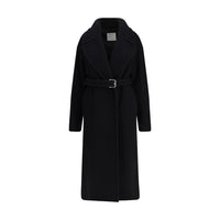 Max Mara Black Fleece Wool Coat