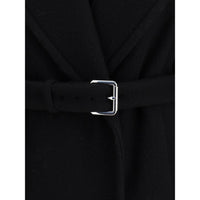 Max Mara Black Fleece Wool Coat