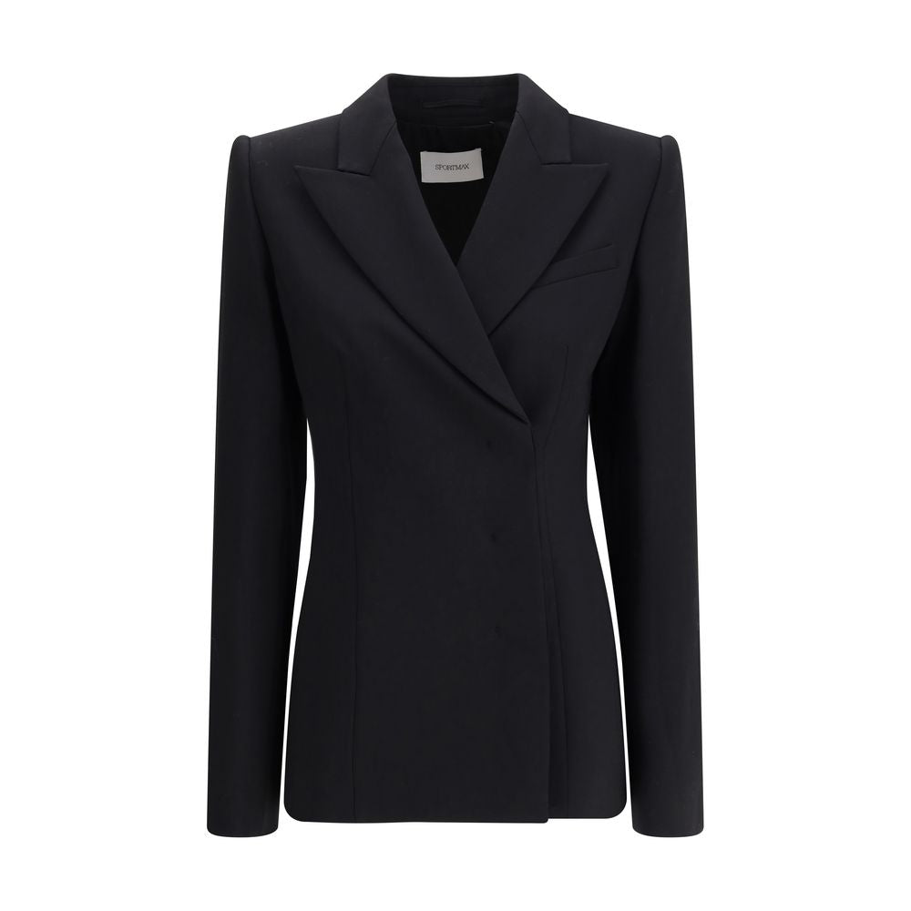Max Mara Black Fleece Wool Coat