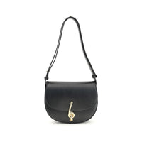 Burberry Black Calf Leather Bos Taurus Shoulder Bag
