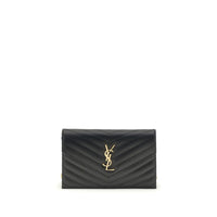 Saint Laurent Black Calf Leather Bos Taurus Wallet