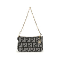 Fendi Blue Cotton Shoulder Bag