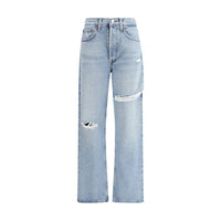 Agolde Light Blue Cotton Straight-Leg Jeans