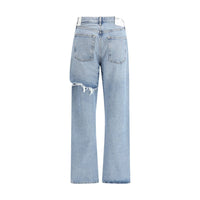 Agolde Light Blue Cotton Straight-Leg Jeans