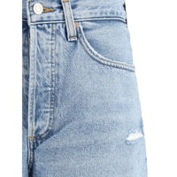 Agolde Light Blue Cotton Straight-Leg Jeans