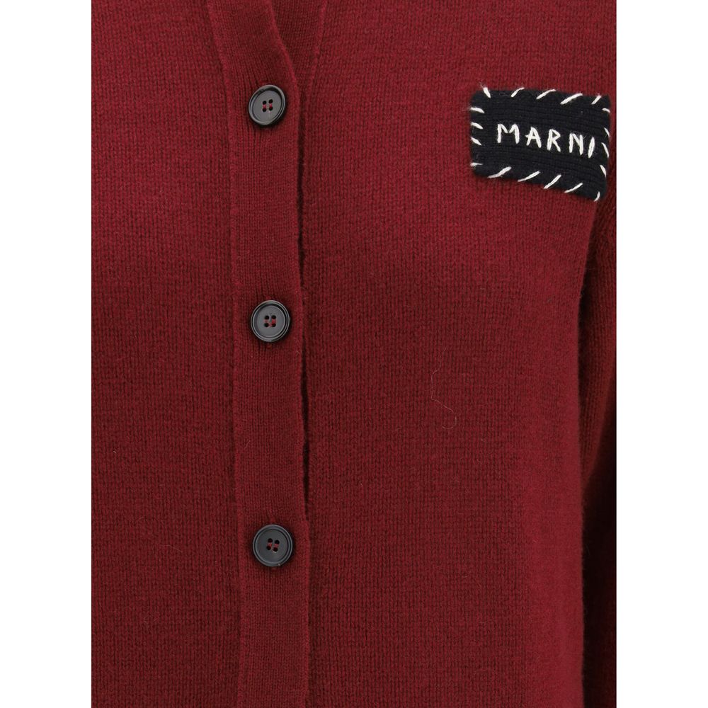 Marni Bordeaux Cashmere Cardigan