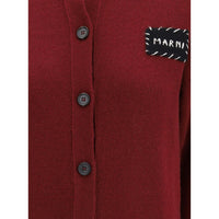 Marni Bordeaux Cashmere Cardigan
