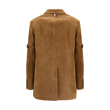 Thom Browne Beige Calf Leather Bos Taurus Coat