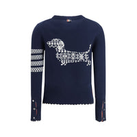 Thom Browne Blue Fleece Wool Sweatshirt