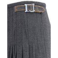 Prada Gray Mohair Long Skirt