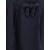 Prada Blue Fleece Wool Midi Skirt