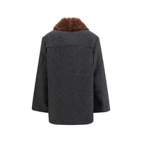 Prada Gray Fleece Wool Coat