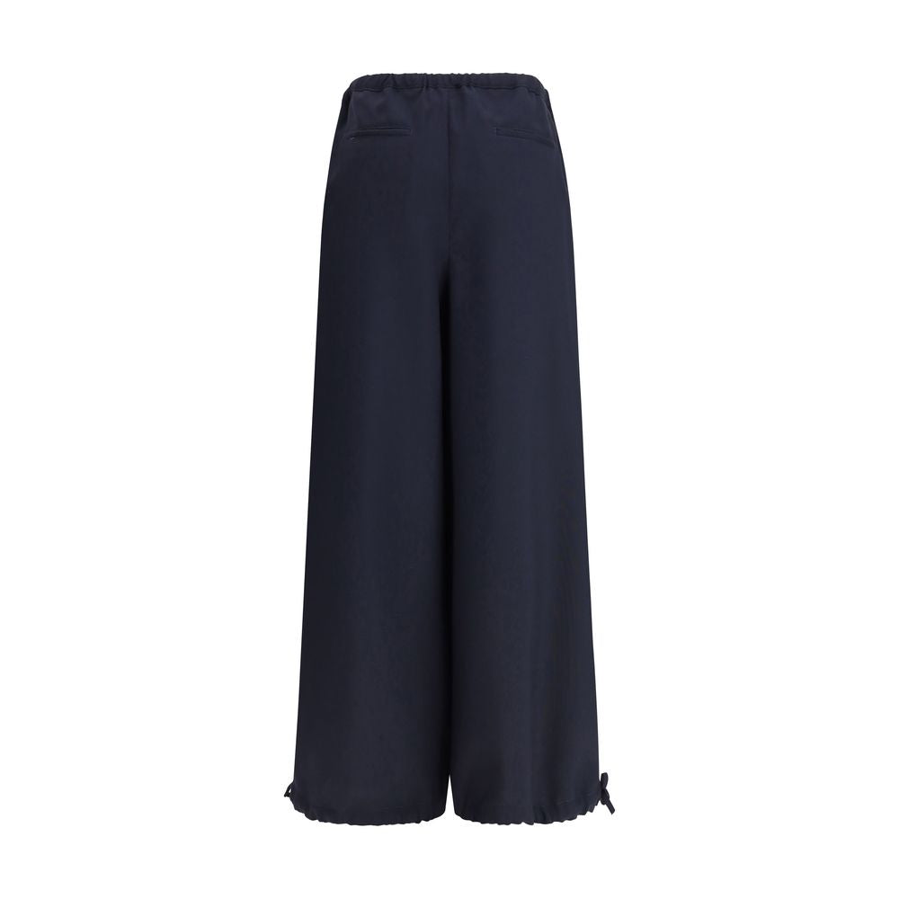 Marni Blue Fleece Wool Casual Pants